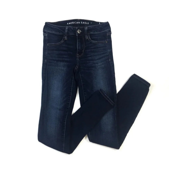 WJ177 American Eagle Next Level Stretch Denim Jegging Jeans 2 Long - Picture 1 of 7